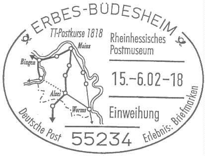 Sonderstempel zum 100jährigen Bestehen einer Postagentur in Erbes-Büdesheim