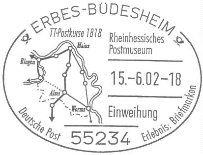 Sonderstempel zum 100j�hrigen Bestehen einer Postagentur in Erbes-B�desheim